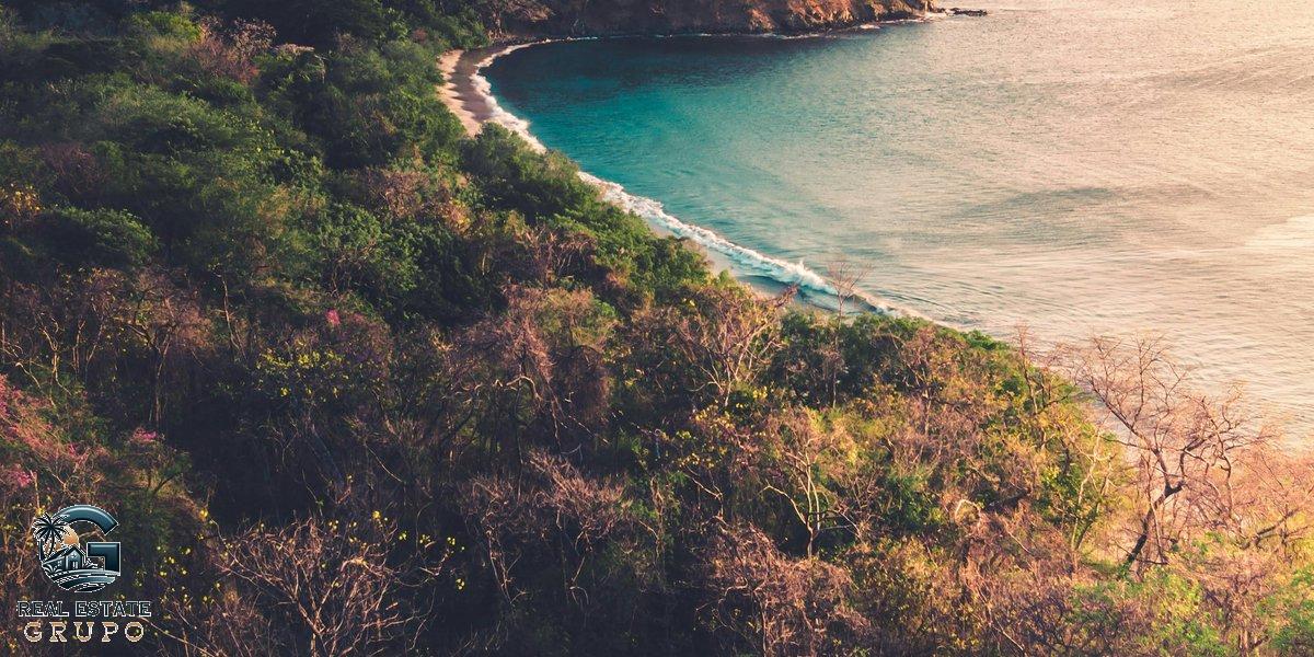 Mountain forest overlooking ocean at golden hour - playa hermosa costa rica real estate
